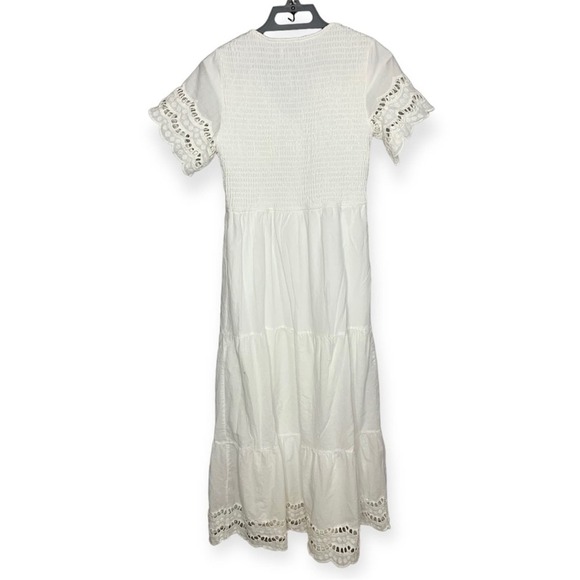 One Loved Babe boutique brand Shall We Dance smocked short sleeves maxi dress M - Picture 9 of 9